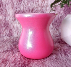 Cuia de Madeira Imbuia Bago " Rosa Neon Perolado "