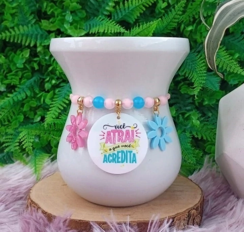 Pulseira de Cuia " Você atrai o que você acredita " n91