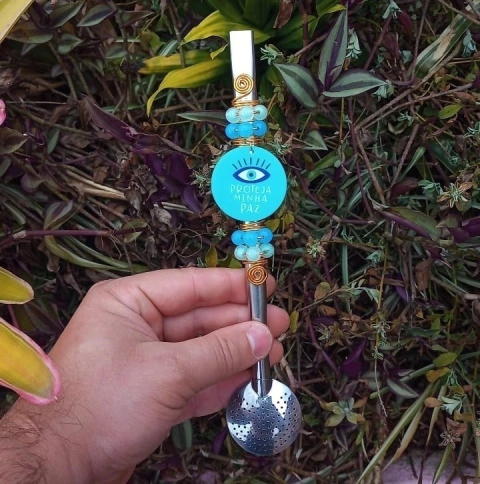 Bomba em Inox Decorada " Olho grego proteja minha paz " n27