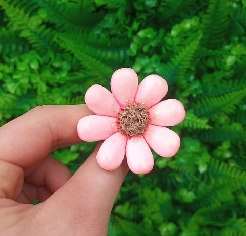 Enfeite de Chimarrão " Flor Grande Rosa BB "