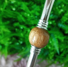 Bomba de Chimarrão Inox 22cm " PEDRA DE MADEIRA " - comprar online