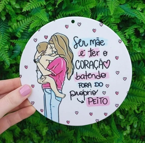 Kit 3 Vira Mates " Ser mãe é ter o coração batendo fora do peito " n93