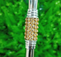Bomba de Chimarrão Inox 22cm " STRASS DOURADO " - comprar online