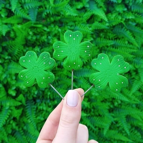 Kit 3 Enfeites de Cuia Trevo 4 Folhas Grande