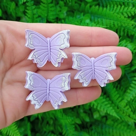 Kit 3 Enfeites de Cuia Borboleta Sombra " Lilás "