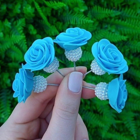 Kit 5 Enfeites de Cuia Rosa Azul BB Pérola - comprar online