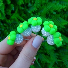 Kit 5 Enfeites de Cuia Florzinha Verde Neon Pérola - comprar online
