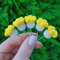Kit 5 Enfeites de Cuia Florzinha Amarela Pérola - comprar online