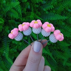 Kit 5 Enfeites de Cuia Florzinha Rosa Bebê Pérola - comprar online