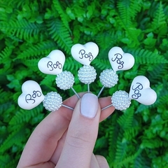 Kit 5 Enfeites de Cuia Branco " Paz " Pérola - comprar online