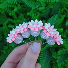 Kit 5 Enfeites de Cuia Margarida Bicolor " Rosa BB " Pérola - comprar online
