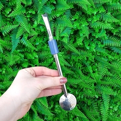 Bomba de Chimarrão Inox " Lilás " Tubo 22cm