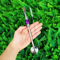 Bomba Rosqueável em Inox Pedra Acrílica " Cuia Roxo " - comprar online
