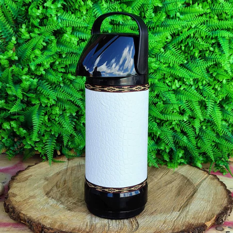 Térmica Invicta 1 Litro Forrada " Croco Branco " - comprar online