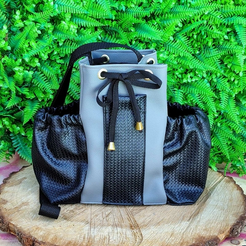 Mateira Slim Premium Couro Sintético " Rattan Preto e Liso Cinza " 1 Litro - comprar online