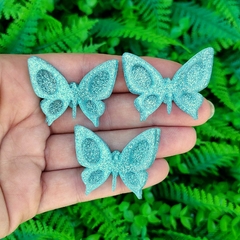 Kit 3 Enfeites Acrílico Borboleta " Verde Tifany Glitter " - comprar online