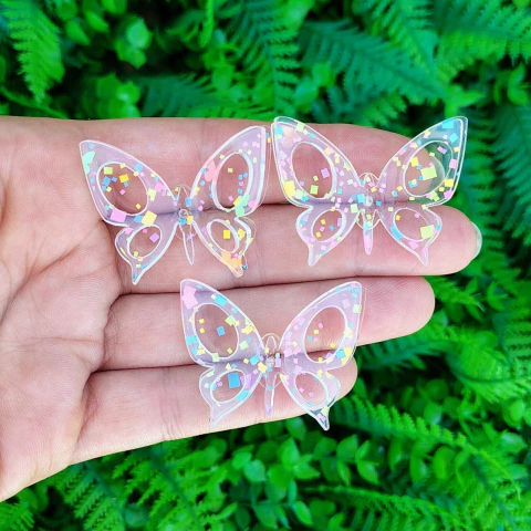 Kit 3 Enfeites Acrílico Borboleta " Festa Transparente " - comprar online