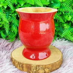 Cuia de Madeira Imbuia Popi " Vermelho Perolado " - comprar online