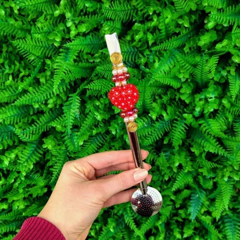 Bomba em Inox Decorada BISCUIT " CORAÇÃO CHEIO VERMELHO " n105 - comprar online