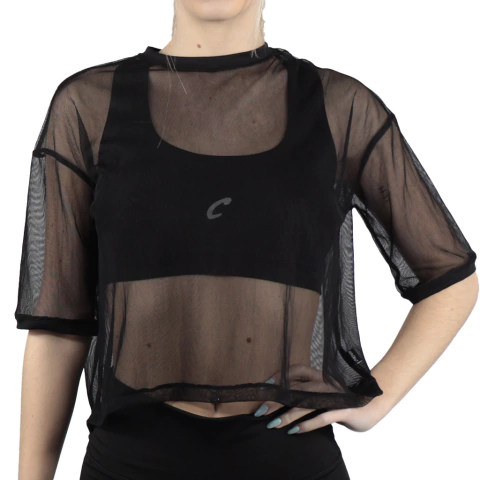 Crop Top Red Premium - Negro