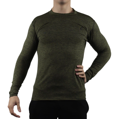 CAMISETA TÉRMICA VAPPLEX HOMBRE - MILITAR JASPEADO
