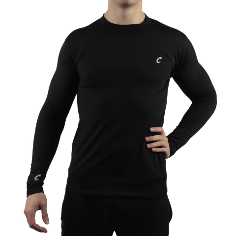 Camiseta Térmica con Frisa de Hombre - Negra