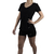 REMERA CUELLO V JERSEY PEINADO NEGRO