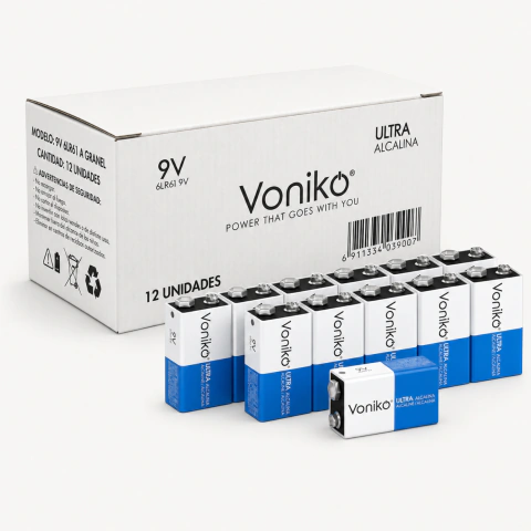 Bateria Alcalina 6LR61 9V en Caja a Granel x12