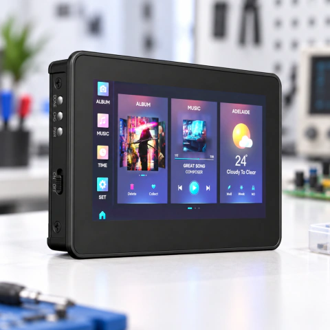 ESP32 S3 Touch LCD 4.3 800x480 CAN RS485 Gabinete Riel DIN Wifi Bluetooth