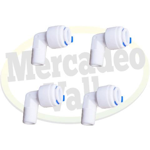 KIT X4 ACOPLE CODO 3/8 MANGUERA X 1/4 ROSCA MACHO NPT Referencia: 169-DCC002C