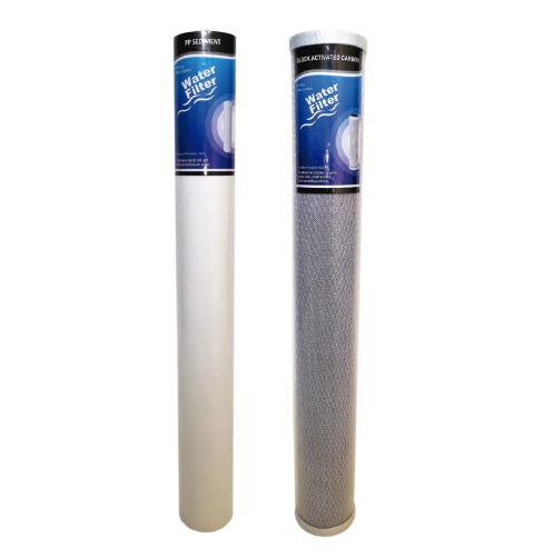 Kit repuesto sistema SLIM 2 etapas, membranas 20 pulgadas SLIM, sedimentos 5 micras + carbón activado bloque. c-070-072-