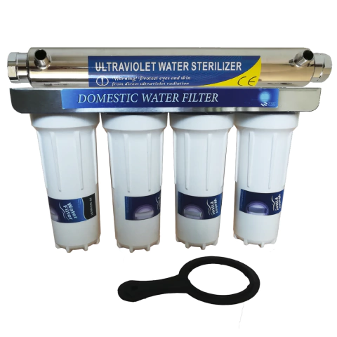 Filtro de agua 5 etapas conexión de media ½ Carcasa 10 pulgadas Blanco y luz ultravioleta 25 wattios PuriPlus c -513-4- - comprar online