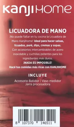 MIXER KANJI 1000HB02 ROJA+1000W+INOX+VASO+BATE+CHOPPER - Calcina SRL