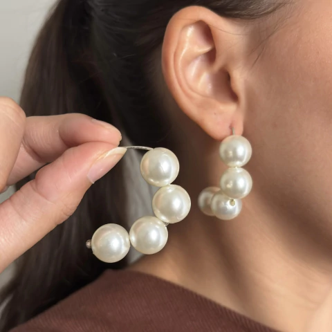 Brinco Argola Pérola 14mm RF: B0045 - comprar online