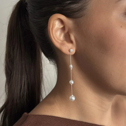 Brinco Pérolas Espaçadas 2 em 1 RF: B0047 - comprar online