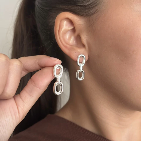 Brinco Oval Duplo Vazado RF: B0053 - comprar online