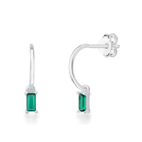 Brinco Meia Argola Pingente Verde RF: B0030 - comprar online