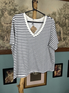 camiseta listrada - M - Cora Brecho