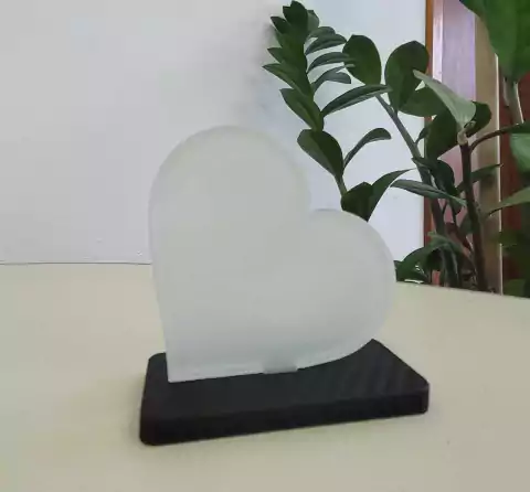 PACRILICORAC - Acrílico cristal estilo porta retrato - Coração - 8 X 7 cm