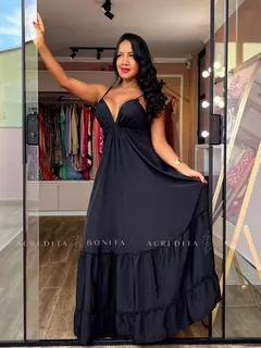 Vestido Afrodite Longo Preto - loja online