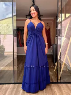 Vestido Afrodite Longo Azul - loja online