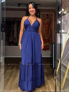 Vestido Afrodite Azul seda indiana na internet