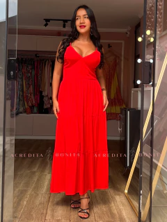 Vestido Heloísa Longo Vermelho na internet