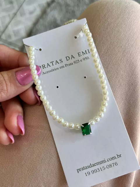 Gargantilha Peróla Verde