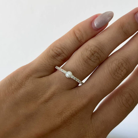 Anel Pérola e Zircônia - comprar online