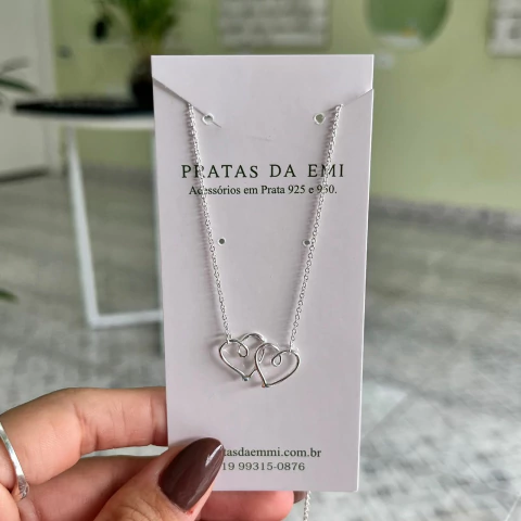 Gargantilha Dois Corações Vazados