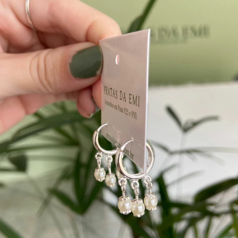 Brinco Argola Perólas - comprar online