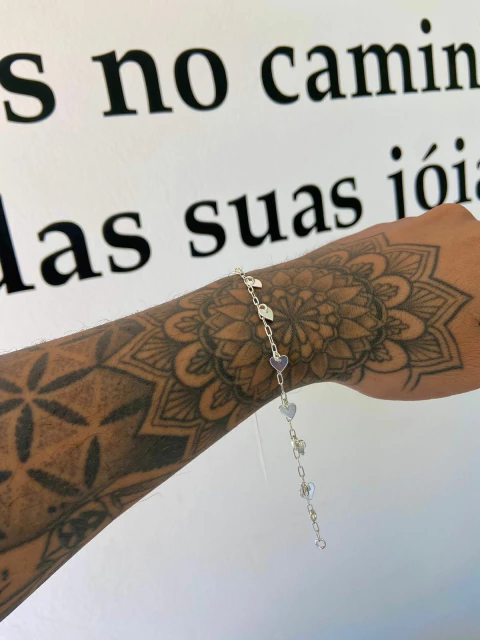 Pulseira Vários Coração Preenchida