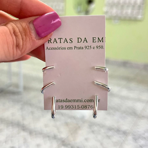 Brinco Trio Argola Gancho