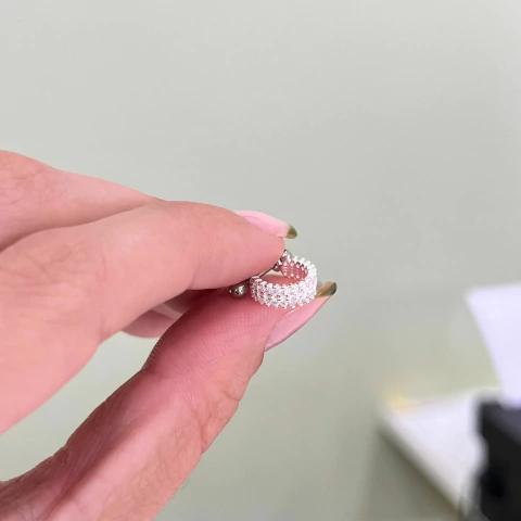 Piercing Argola Haste Triplo Cravejado